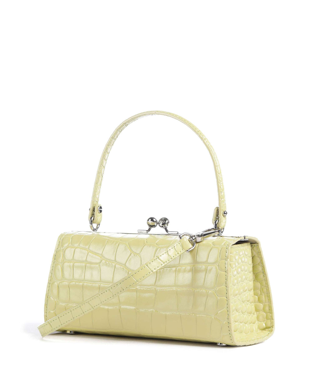 Vivienne Westwood Doll Frame Embossed Croc XL Handbag lime green