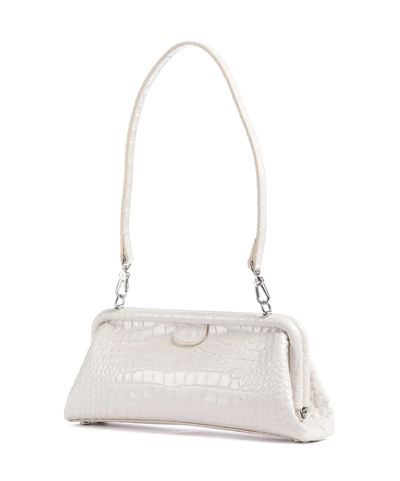 Vivienne Westwood Jane Frame Embossed Croc Shoulder bag pearl white