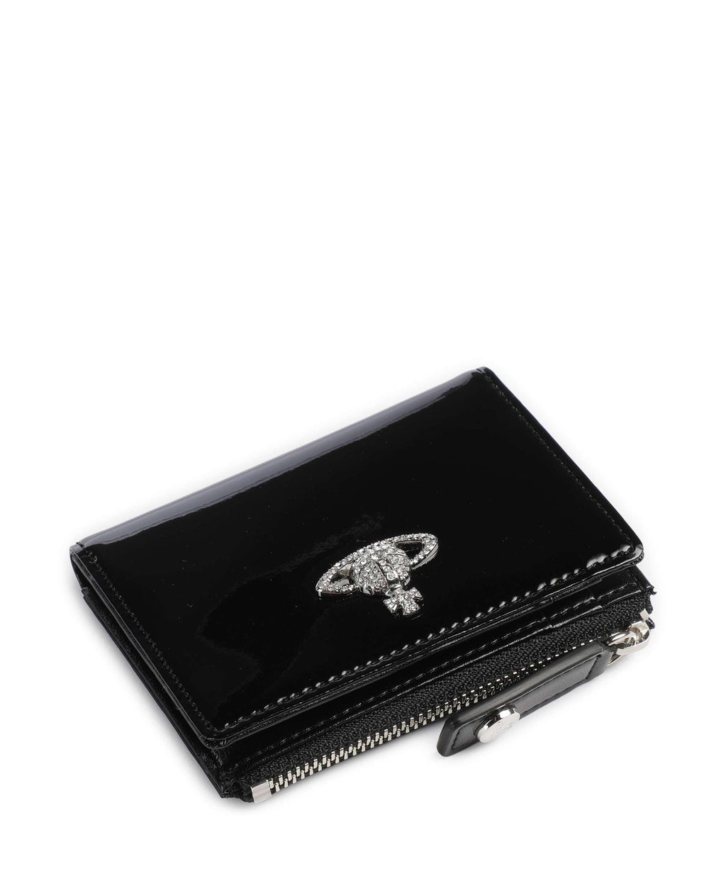 Vivienne Westwood Patent Credit card holder black/diamante orb