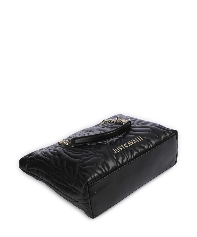 Just Cavalli Quilted Zebra Tote bag black