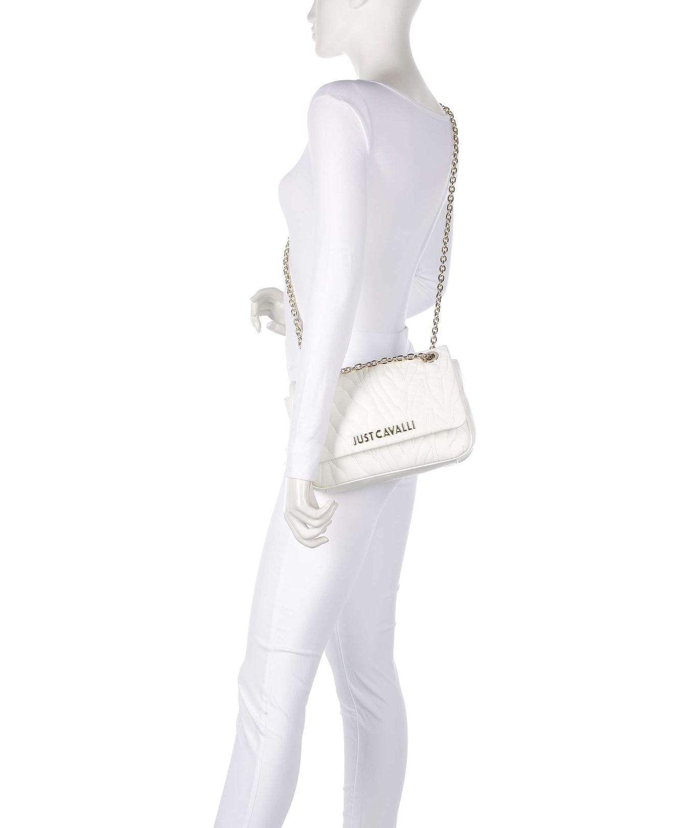 Just Cavalli Quilted Zebra Shoulder bag white