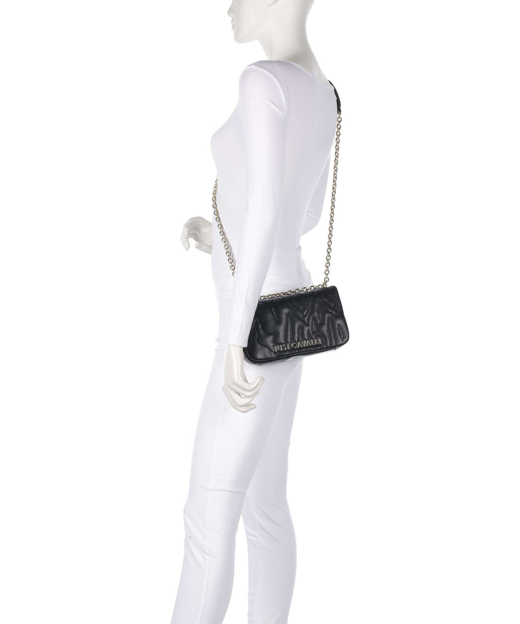 Just Cavalli Quilted Zebra Shoulder bag black