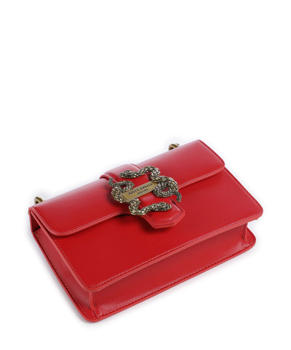 Just Cavalli Iconic Snakes Shoulder bag tango red