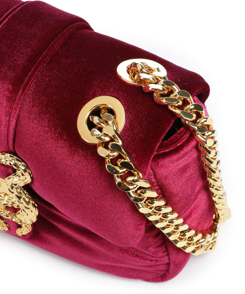 Just Cavalli Iconic Snakes Puffy Shoulder bag dark purple