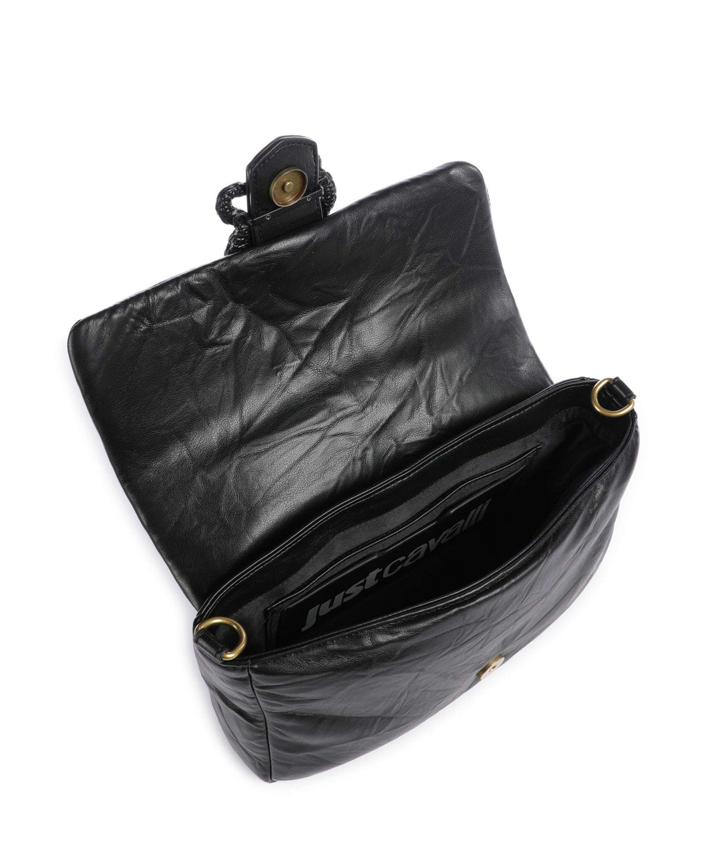 Just Cavalli Iconic Snakes Puffy Shoulder bag black