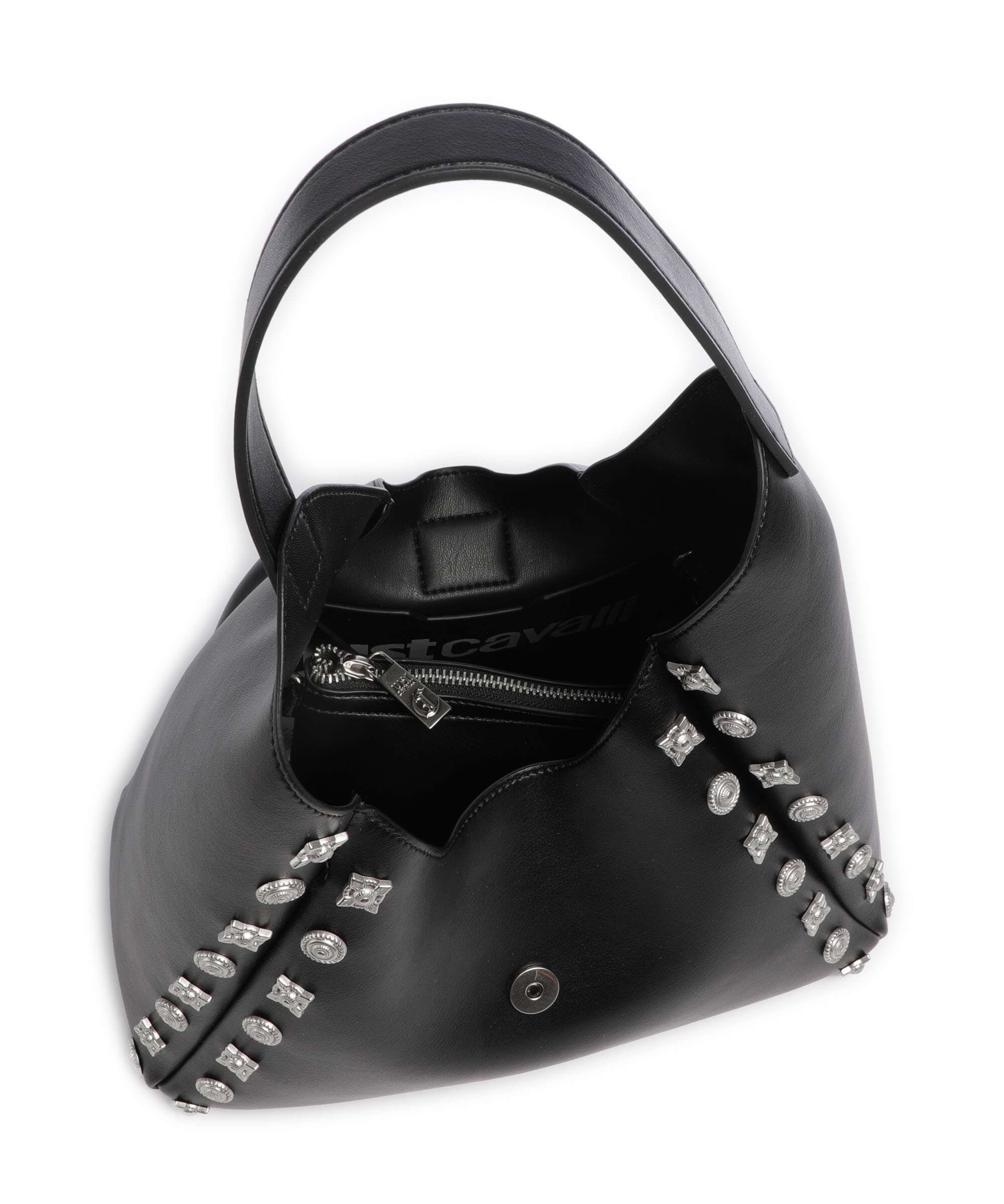 Just Cavalli Iconic Snakes Hobo bag black