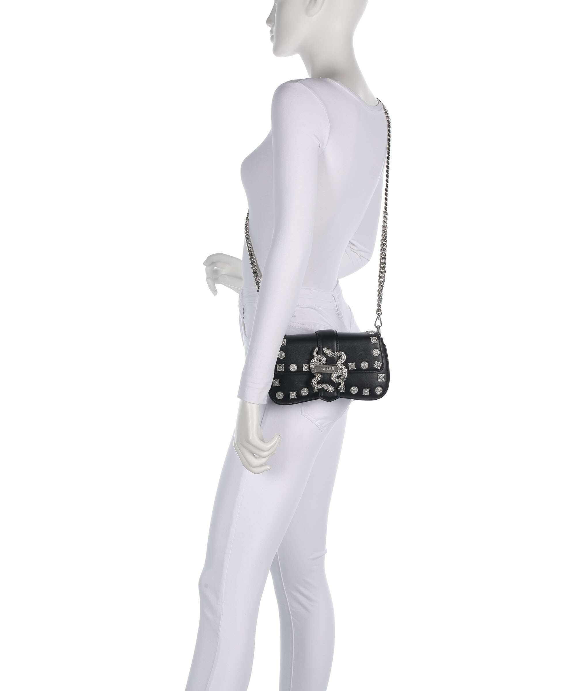 Just Cavalli Iconic Snakes Crossbody bag black