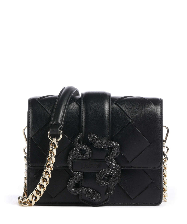 Just Cavalli Iconic Snakes Braided Crossbody bag black
