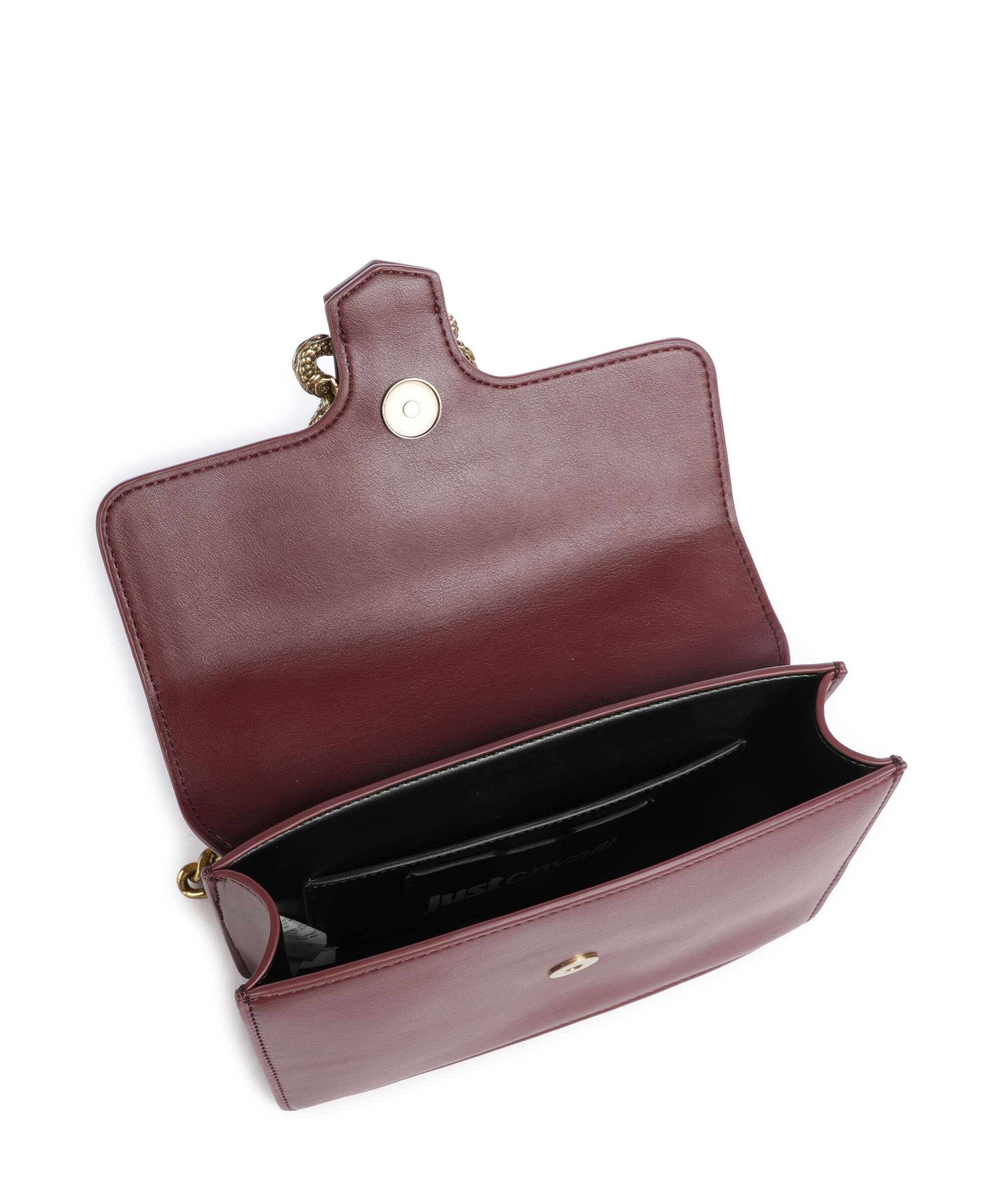 Just Cavalli Iconic Snakes Shoulder bag cordovan