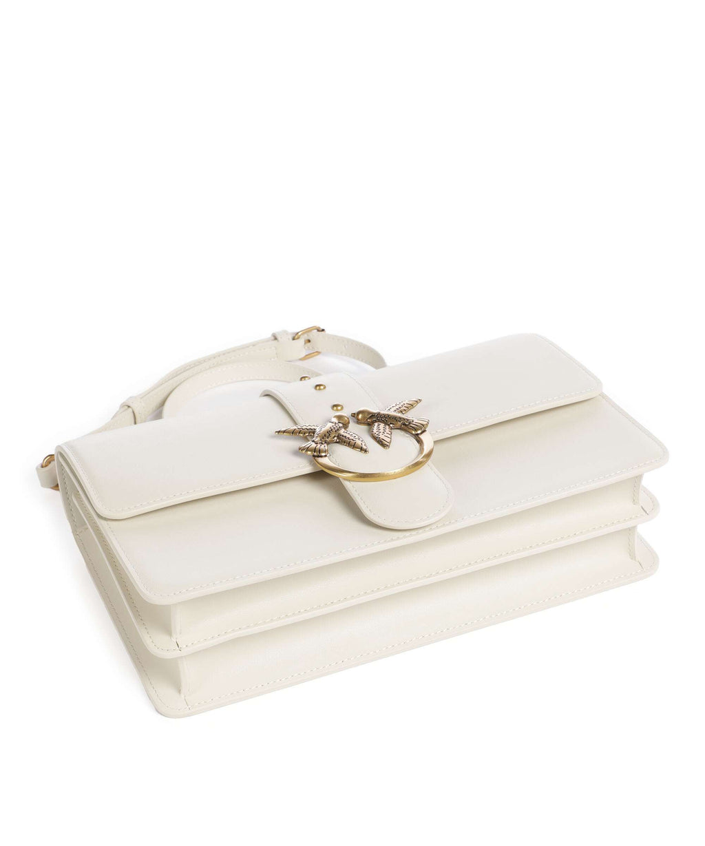 Pinko Love One Classic Crossbody bag bianco seta/antique gold