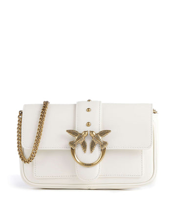 Pinko Love One Pocket Bolsa bianco seta/antique gold