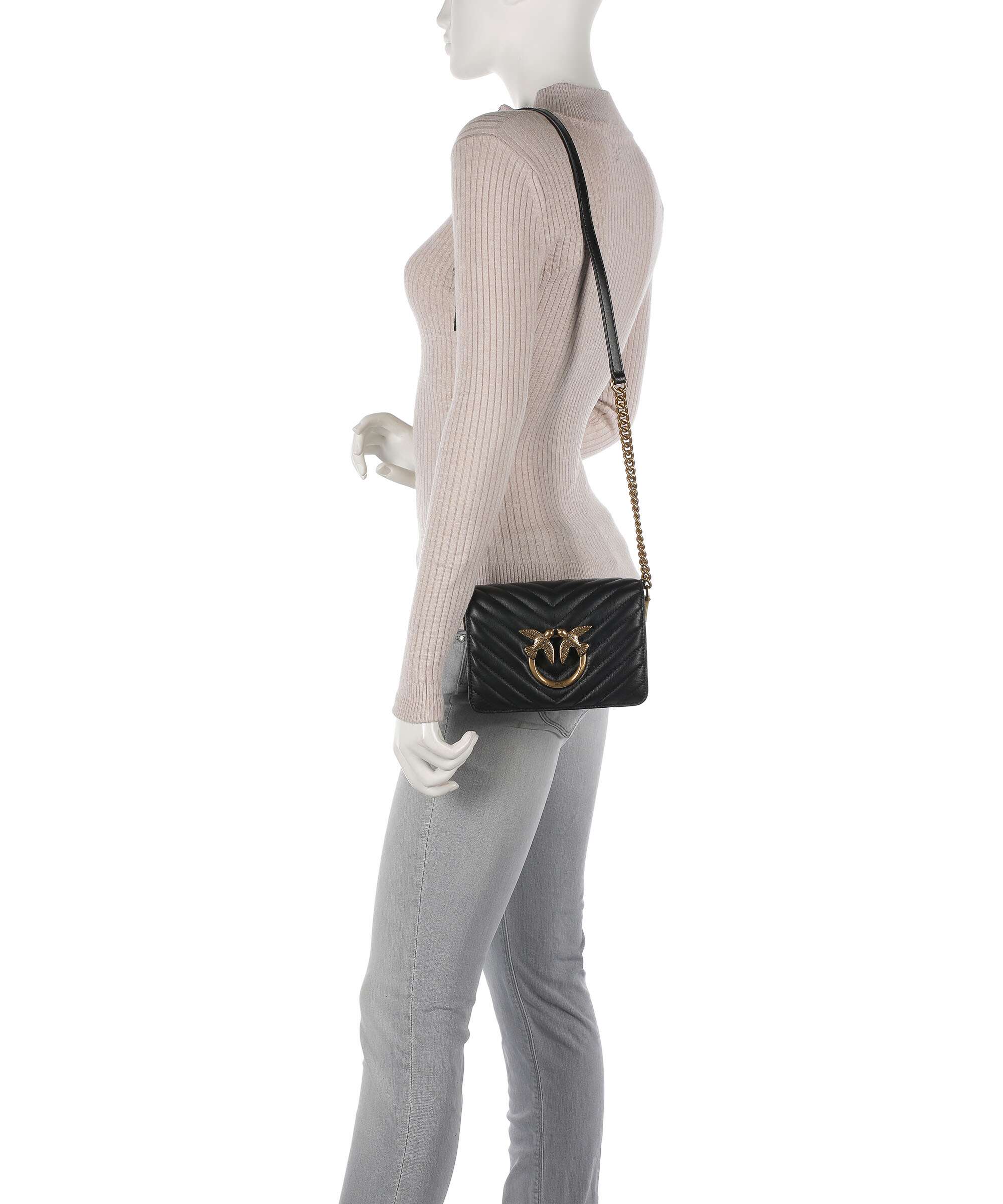 Pinko Love Click Mini Crossbody bag nero/antique gold