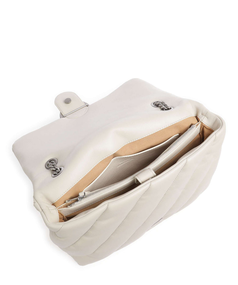 Pinko Love Puff Big Shoulder bag bianco seta/old silver