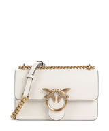 Pinko Love One Mini Bolsa tiracolo bianco seta/antique gold