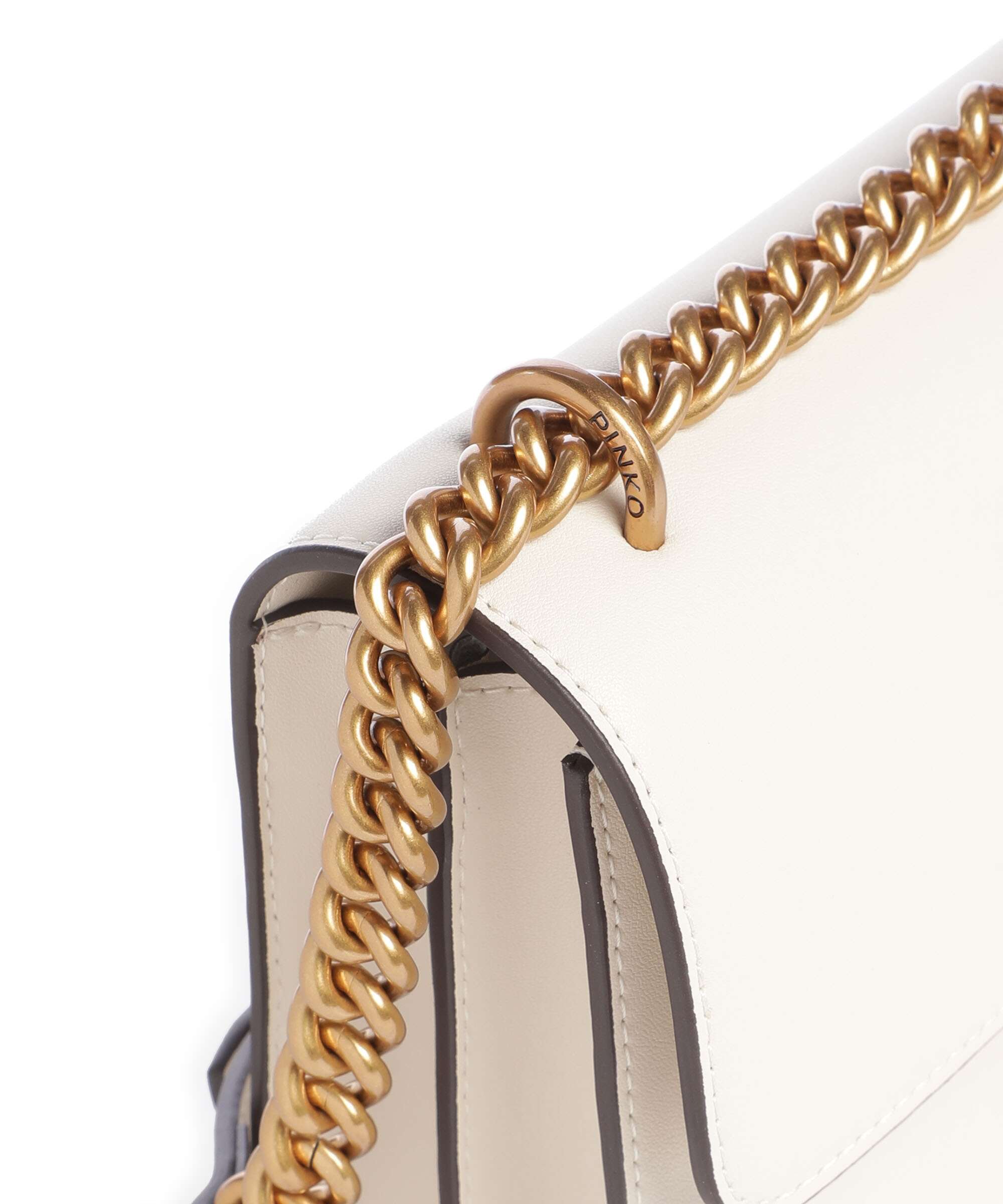 Pinko Love One Mini Shoulder bag bianco seta/antique gold