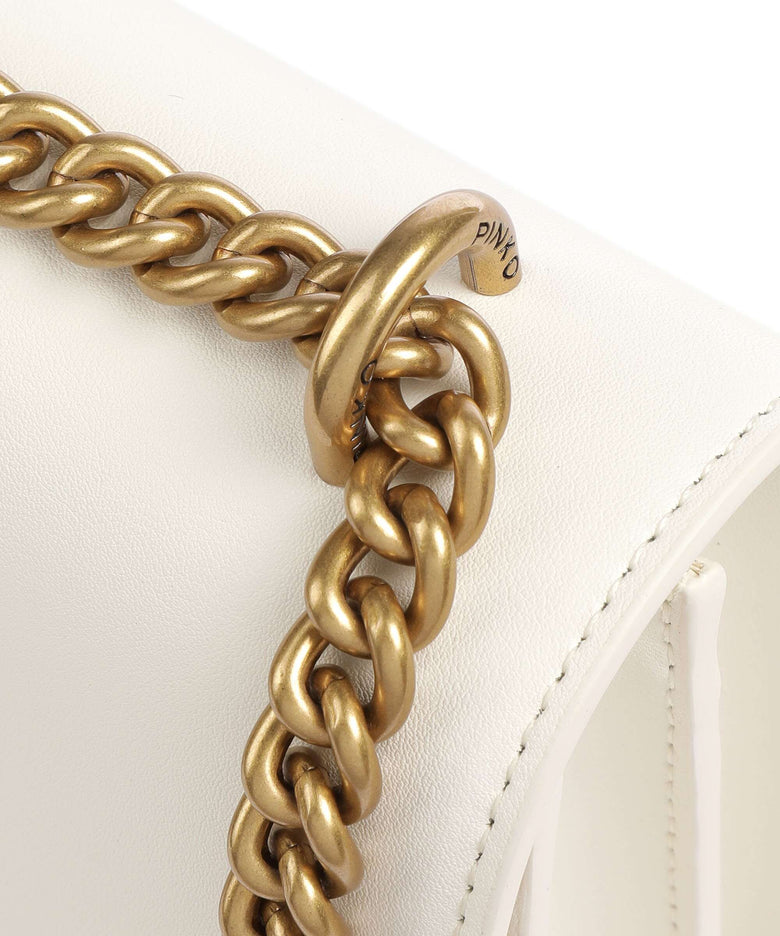 Pinko Love One Classic Shoulder bag bianco seta/antique gold