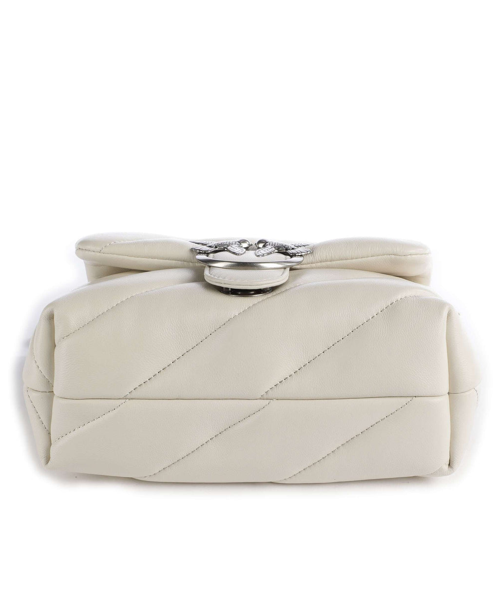 Pinko Love Puff Mini Shoulder bag bianco seta/old silver
