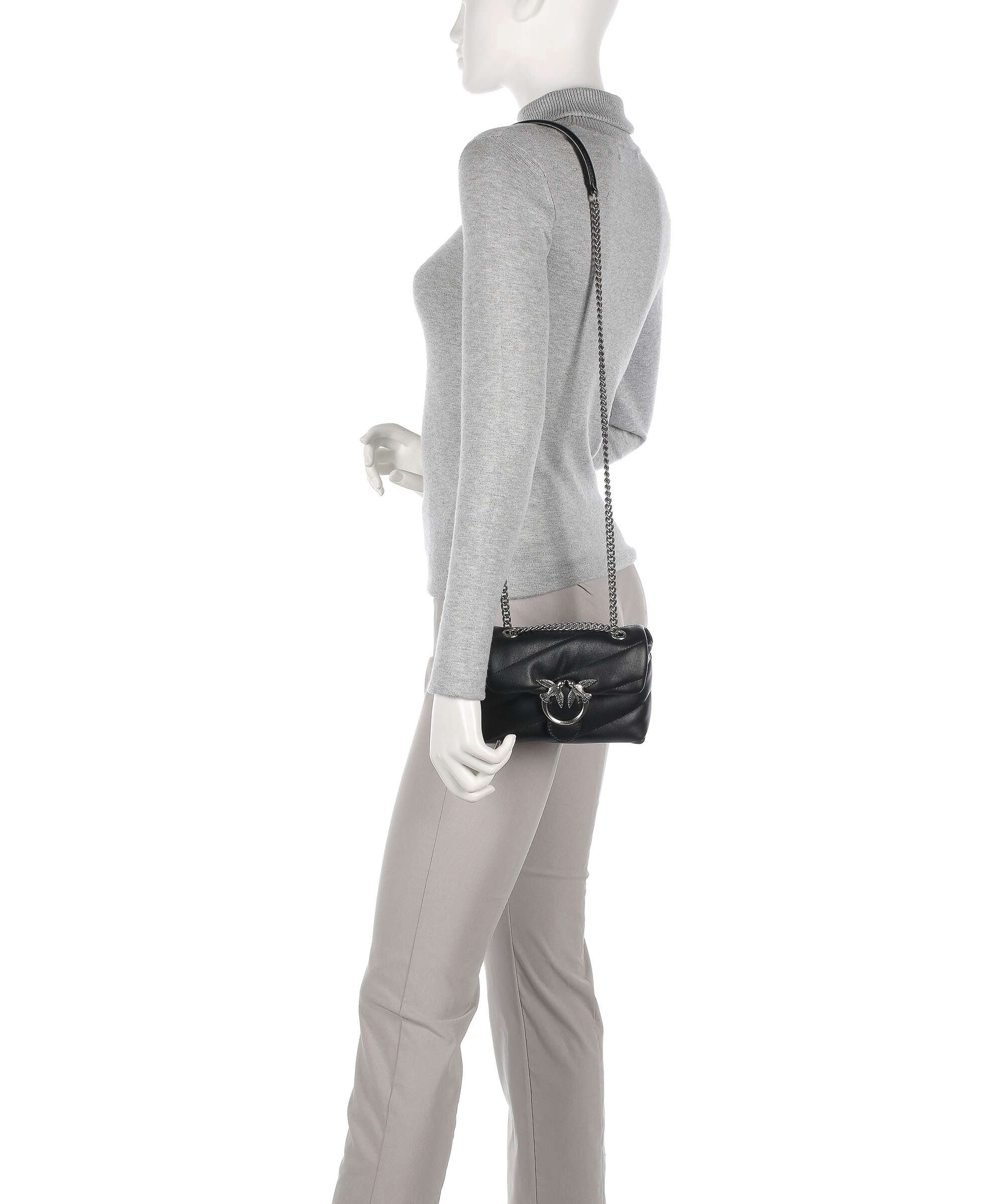Pinko Love Puff Baby Shoulder bag nero/old silver