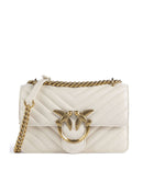 Pinko Love One Mini Bolsa tiracolo bianco seta/antique gold