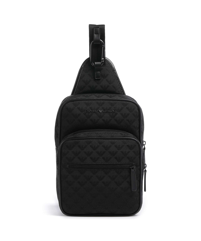 Emporio Armani Omnia Jacquard Sling bag black