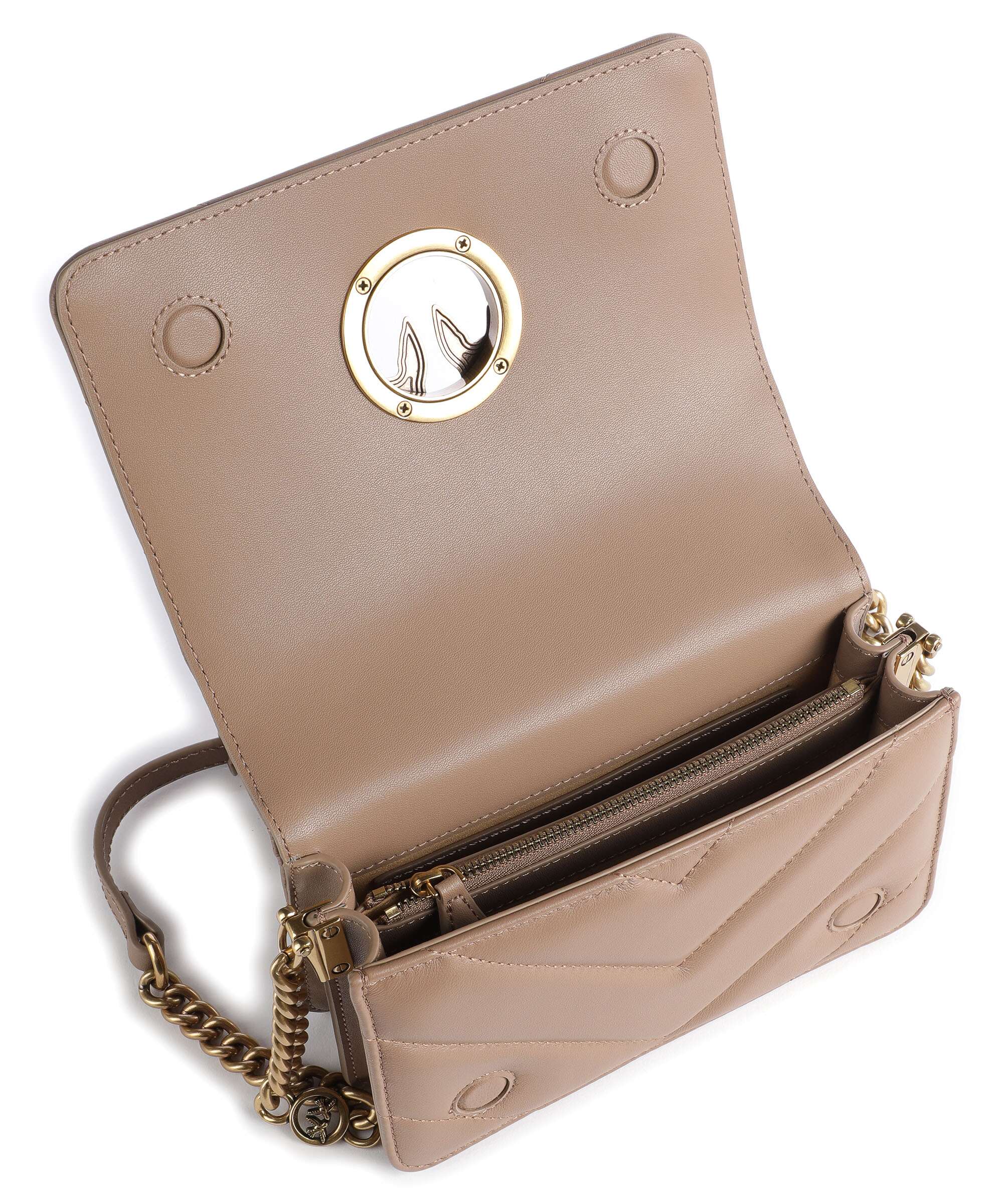 Pinko Love Click Mini Crossbody bag biscotto zenzero/antique gold