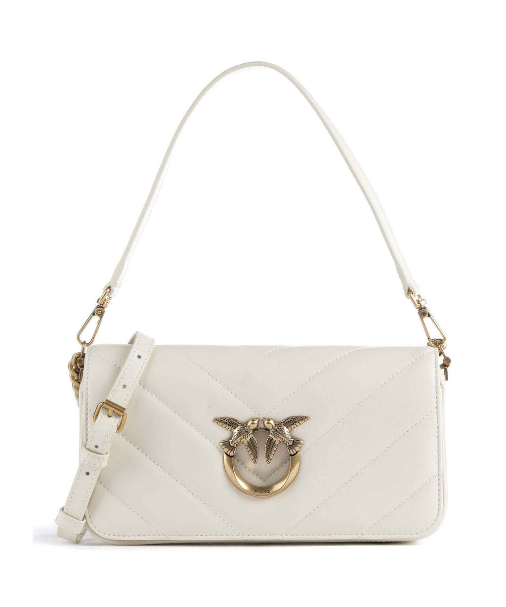 Pinko Love Click Mini Shoulder bag bianco seta/antique gold