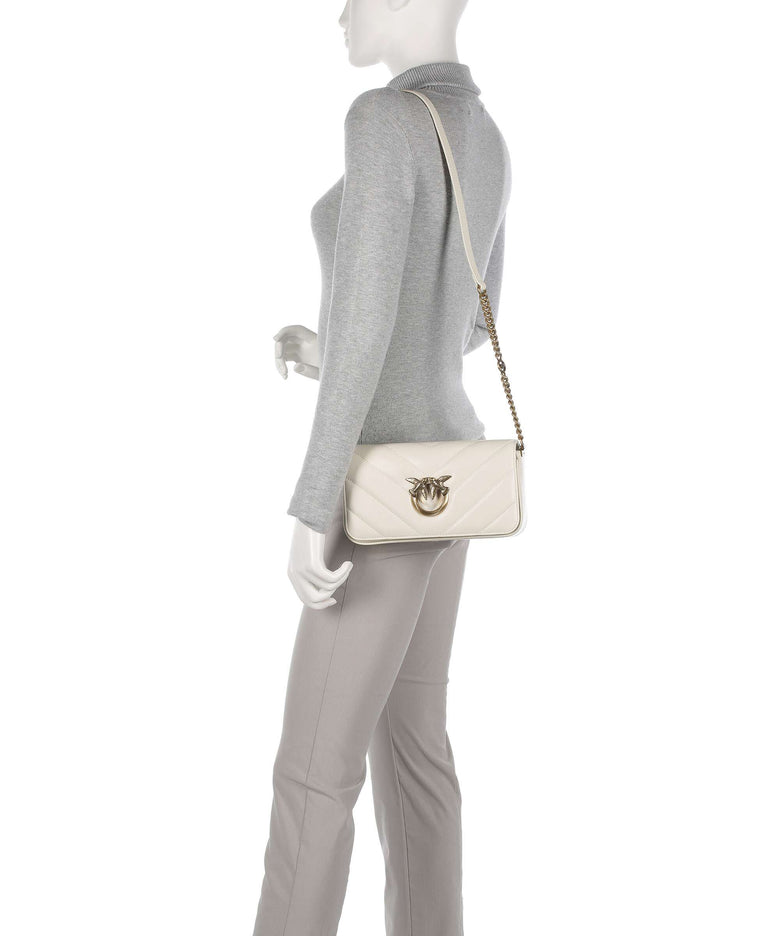 Pinko Love Click Mini Shoulder bag bianco seta/antique gold