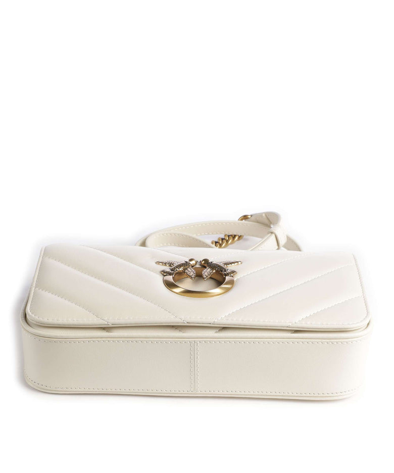 Pinko Love Click Mini Shoulder bag bianco seta/antique gold