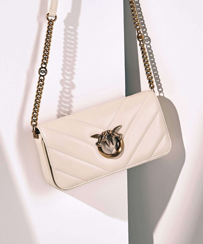 Pinko Love Click Mini Shoulder bag bianco seta/antique gold
