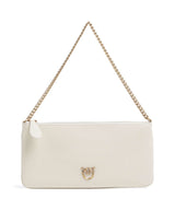 Pinko Flat Horizontal Bolsa tiracolo bianco seta/antique gold
