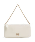 Pinko Flat Horizontal Shoulder bag bianco seta/antique gold