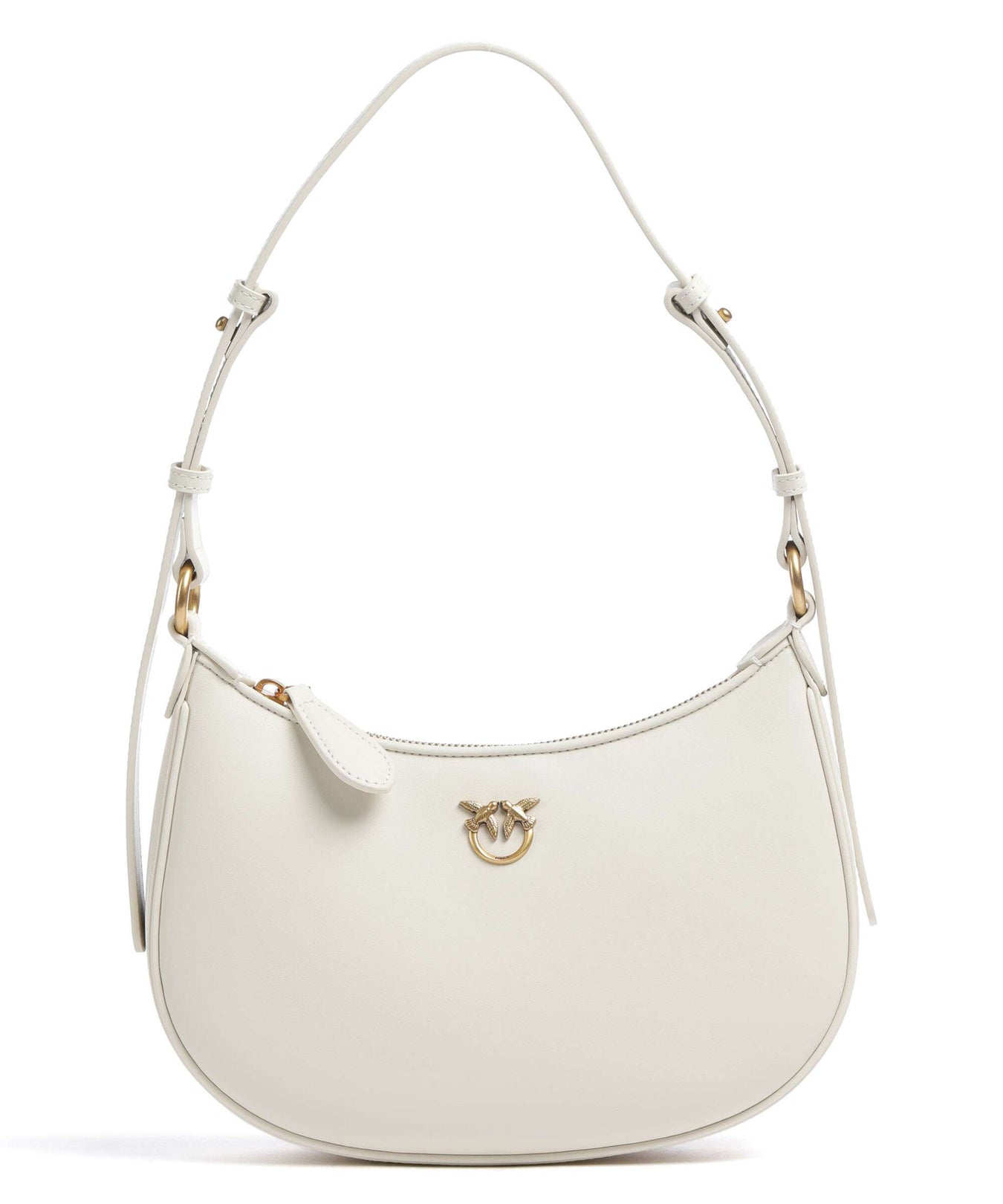 Pinko Half Moon Mini Shoulder bag bianco seta/antique gold