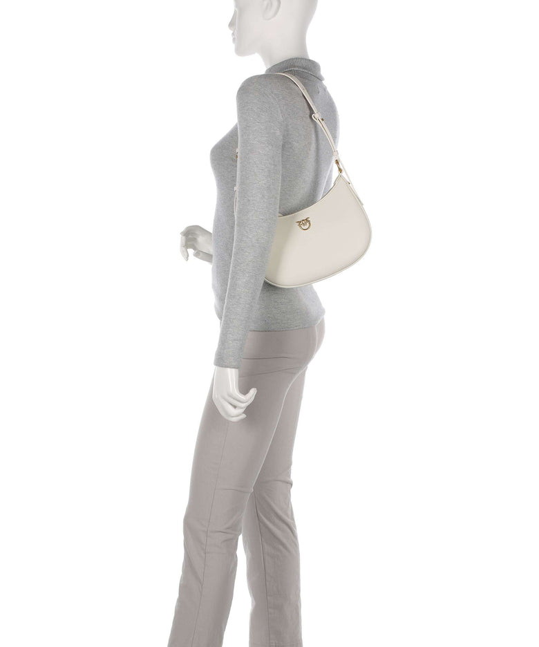 Pinko Half Moon Mini Shoulder bag bianco seta/antique gold