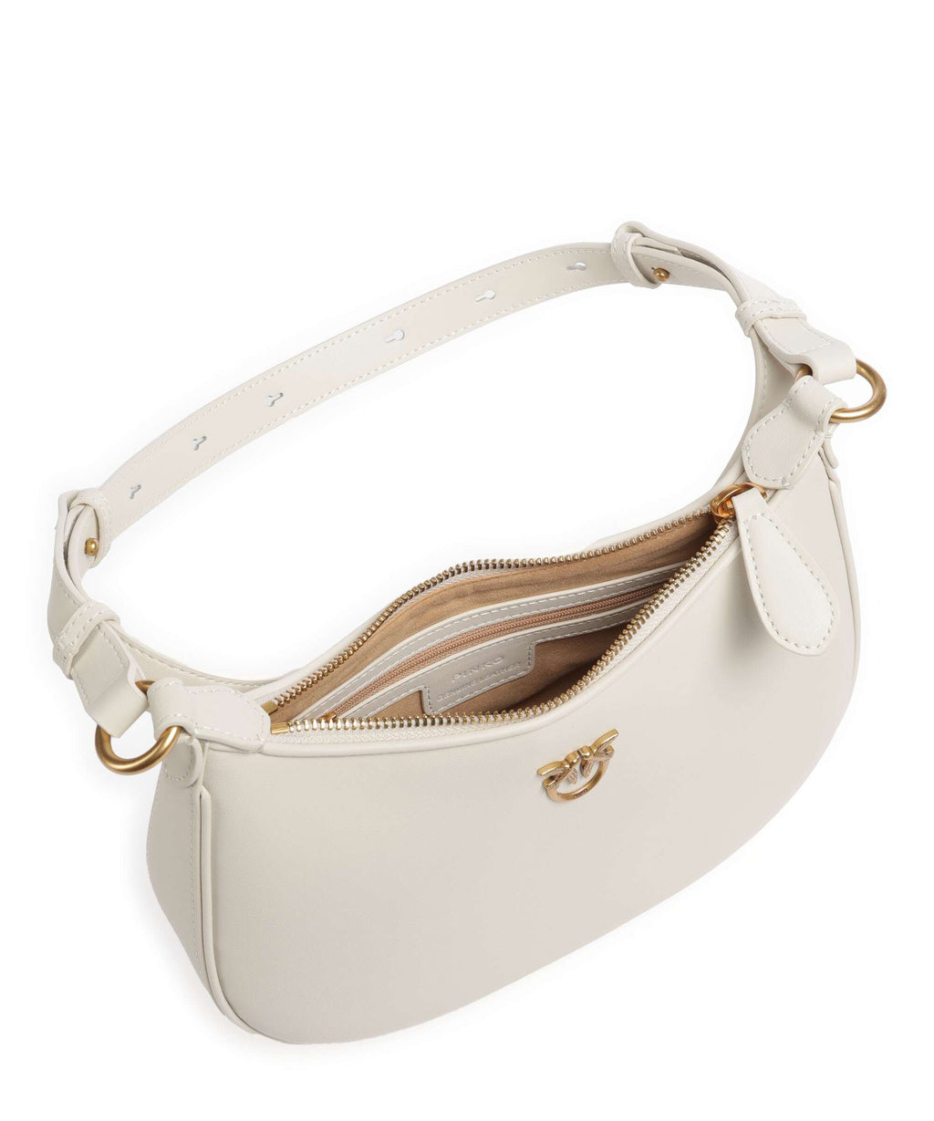 Pinko Half Moon Mini Shoulder bag bianco seta/antique gold