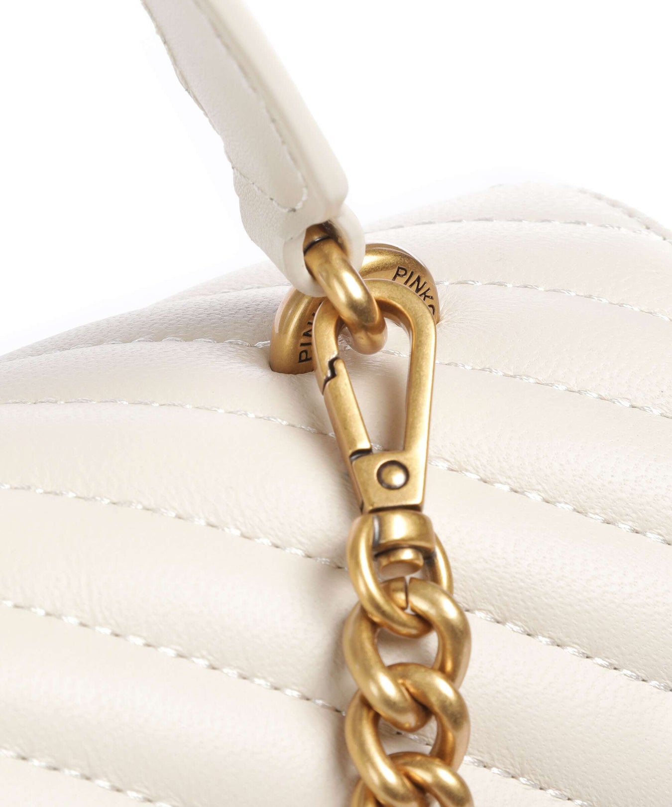 Pinko Love Lady Puff Classic Handbag bianco seta/antique gold