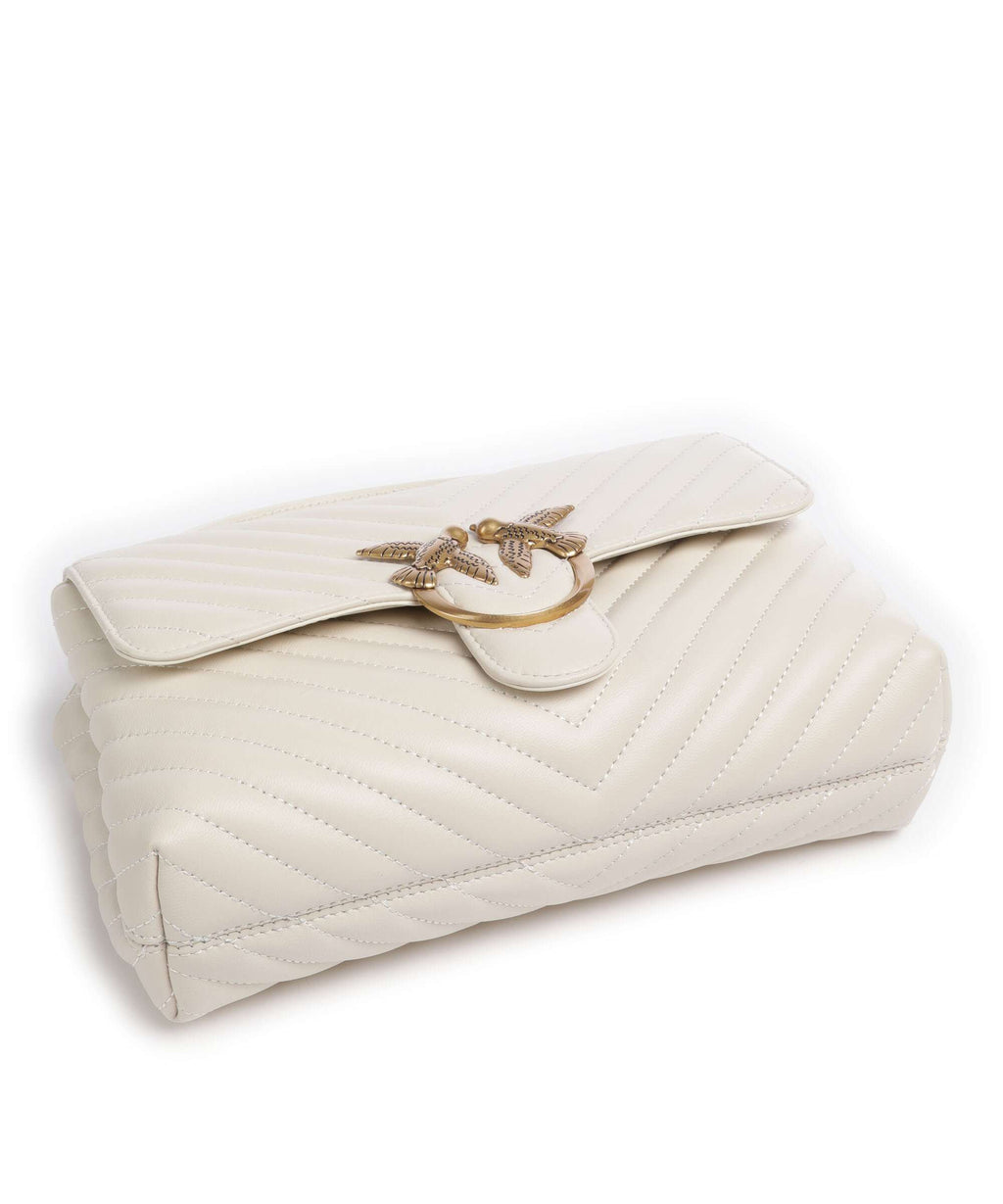 Pinko Love Lady Puff Classic Handbag bianco seta/antique gold