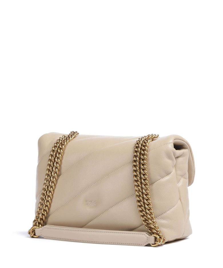 Pinko Love Puff Classic Shoulder bag beige/grigio fumo/antique gold