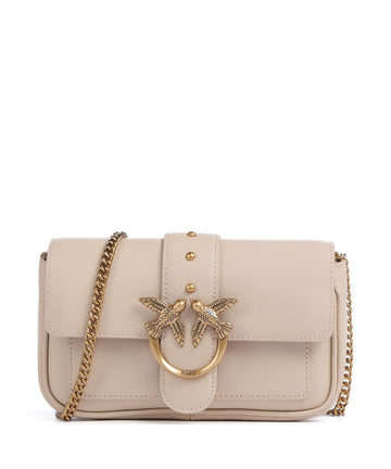 Pinko Love One Pocket Bolsa beige/grigio fumo/antique gold