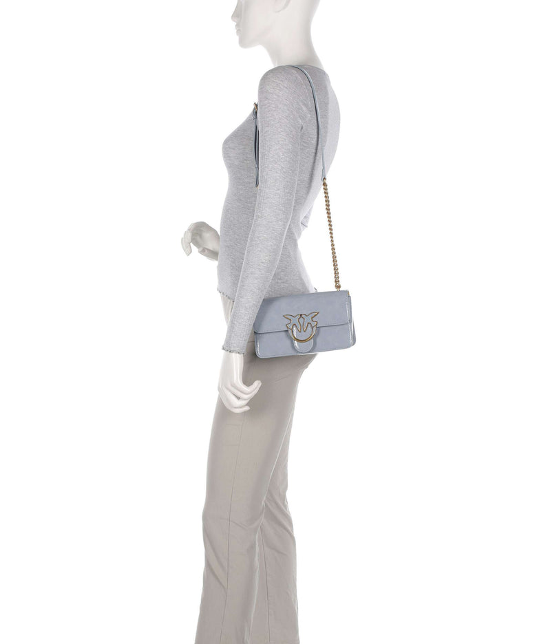 Pinko Love One Mini Crossbody bag light blue/antique gold