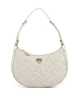Pinko Half Moon Mini Bolsa tiracolo bianco seta/antique gold