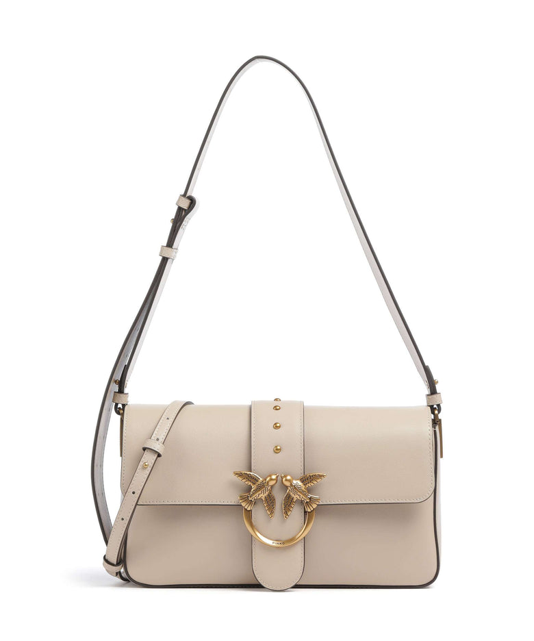 Pinko Love One Classic Slouchy Shoulder bag beige/grigio fumo/antique gold