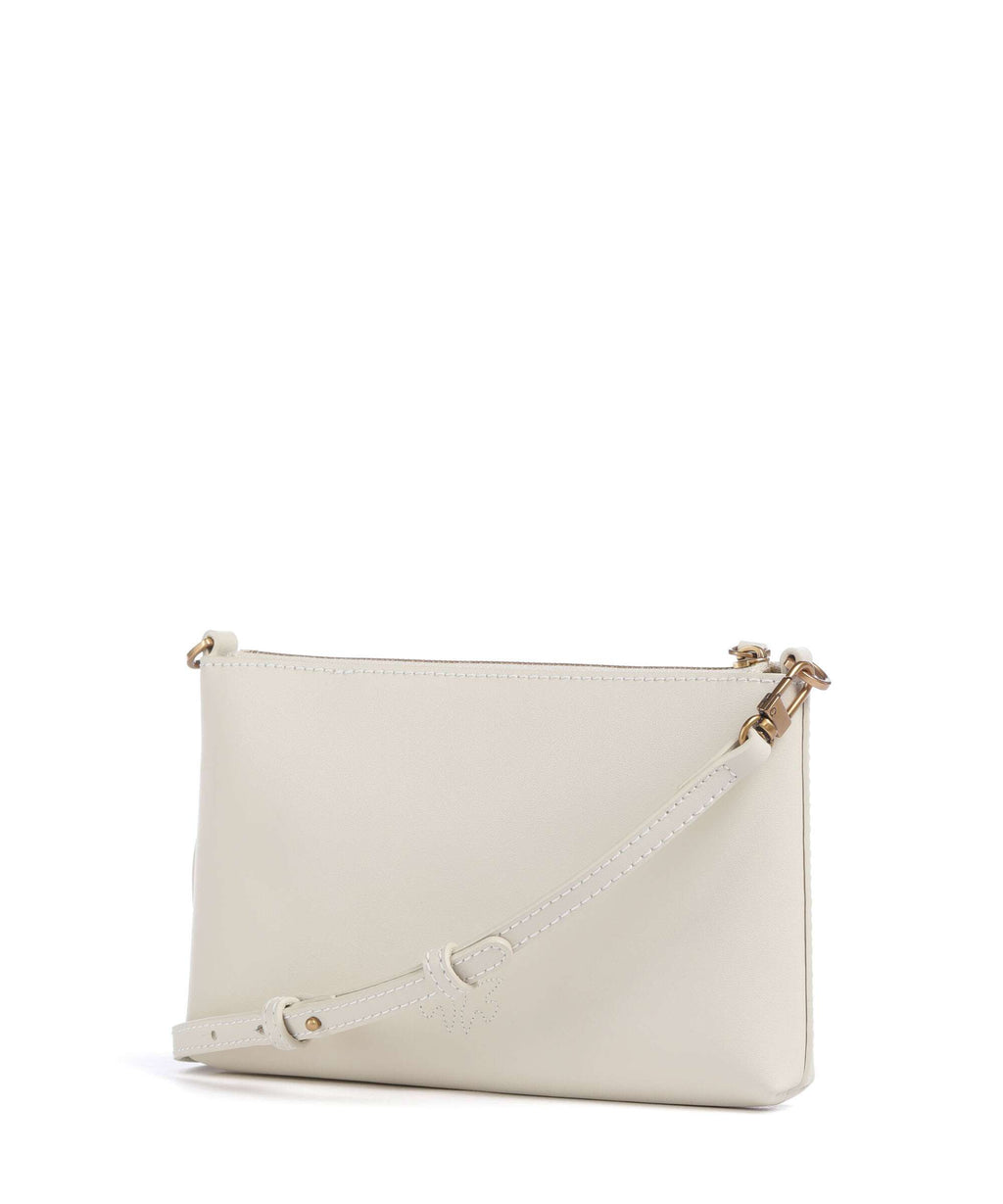 Pinko Flat Mini Crossbody bag bianco seta/antique gold