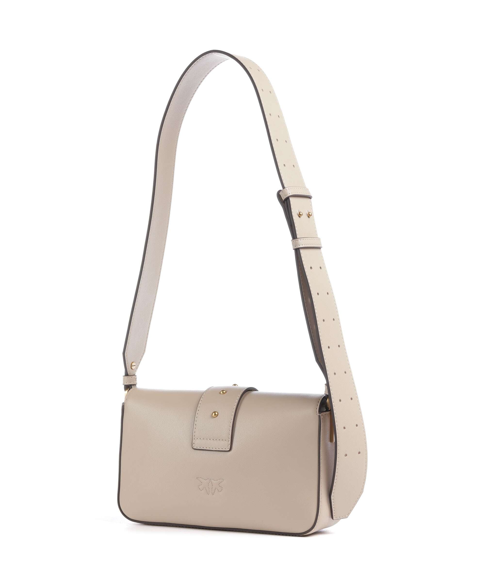 Pinko Love One Mini Slouchy Shoulder bag beige/grigio fumo/antique gold