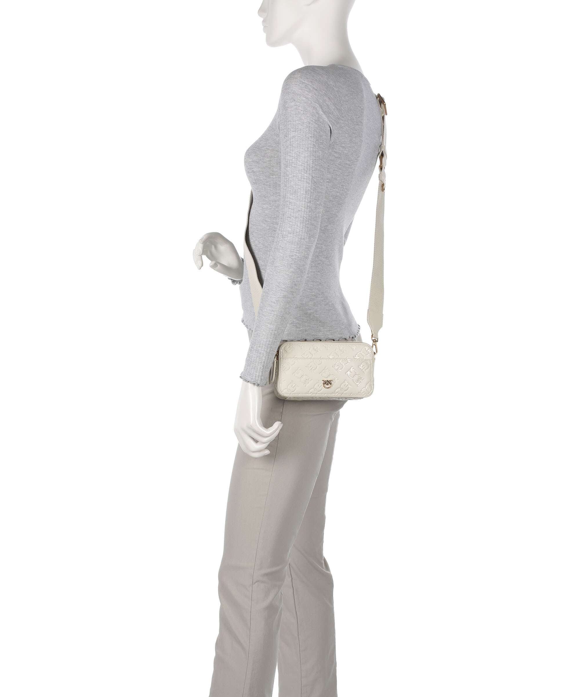 Pinko Mini Crossbody bag bianco seta/antique gold