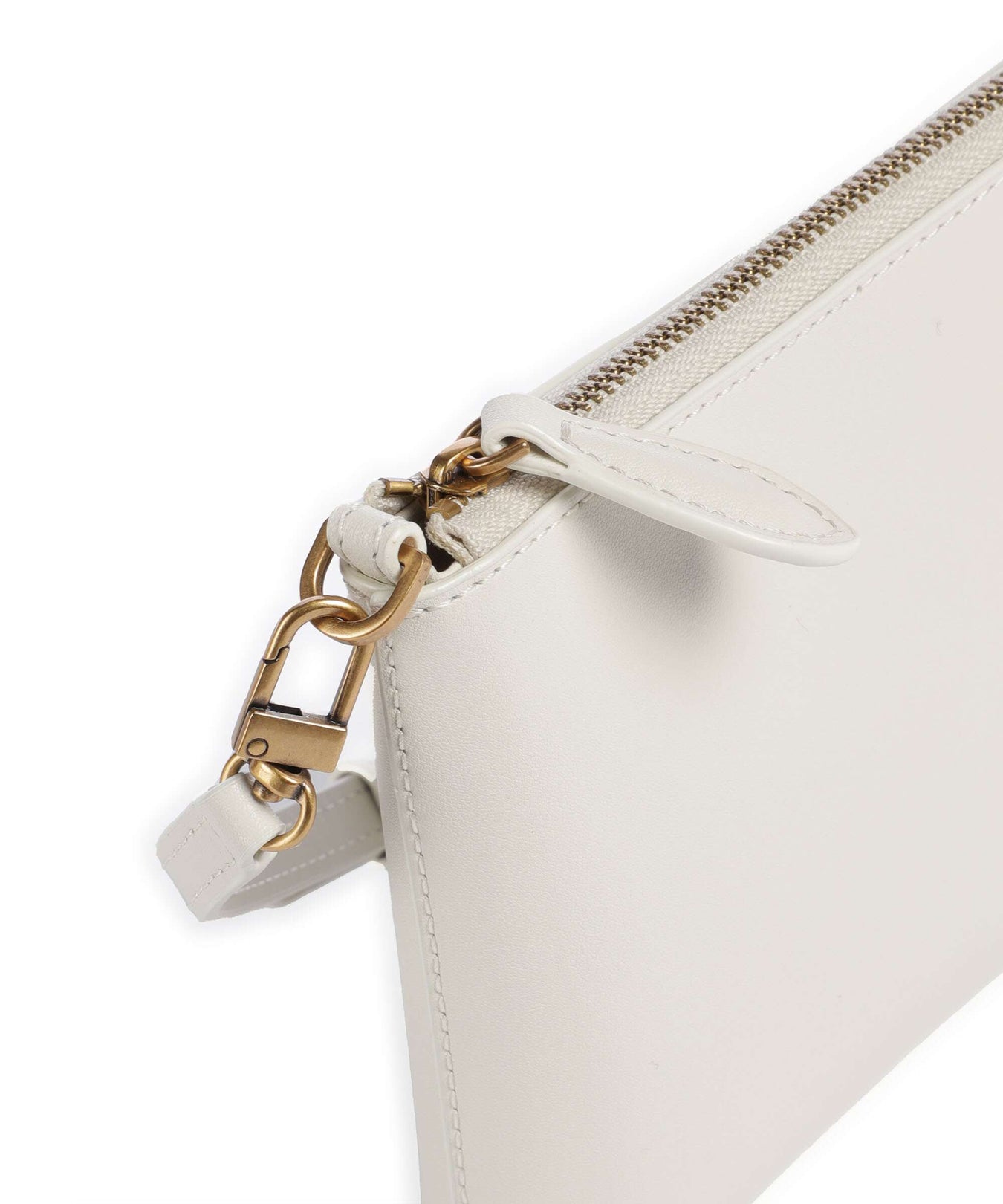 Pinko Flat Mini Crossbody bag bianco seta/antique gold