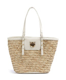 Pinko Love Summer bolsa shopper bianco seta/antique gold