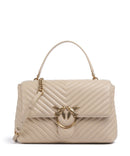 Pinko Love Lady Puff Big Bolsa beige/grigio fumo/antique gold