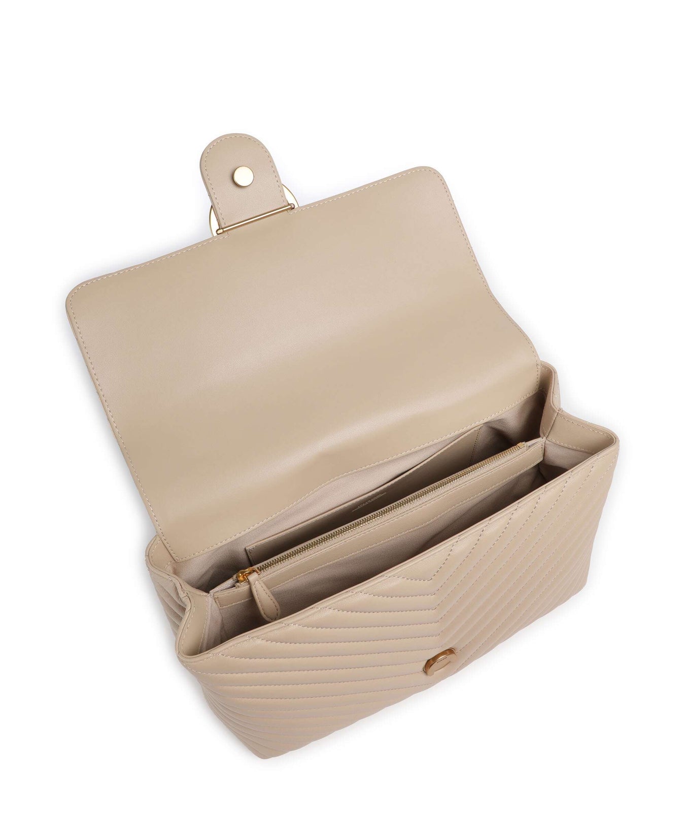 Pinko Love Lady Puff Big Handbag beige/grigio fumo/antique gold