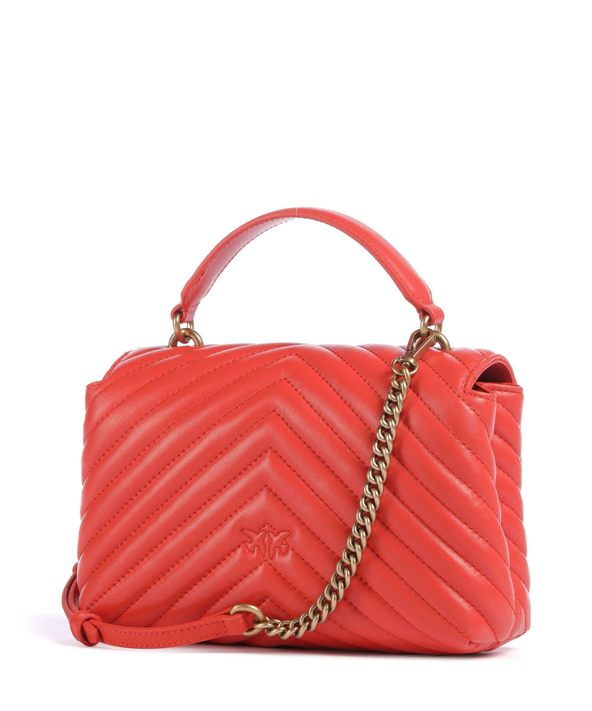 Pinko Love Lady Puff Mini Handbag rosso mandarino/antique gold