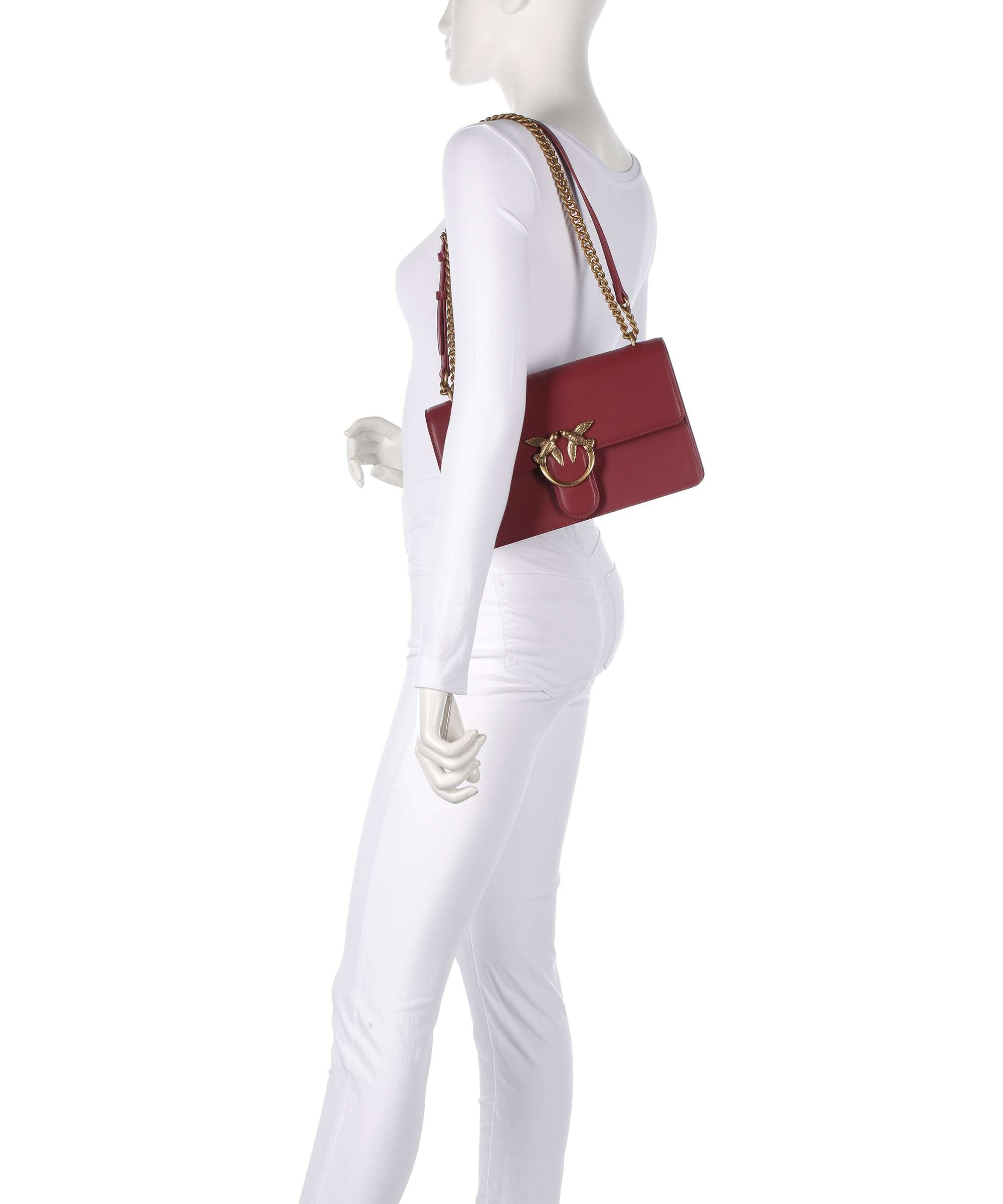 Pinko Love One Classic Shoulder bag bordeaux merlot/antique gold